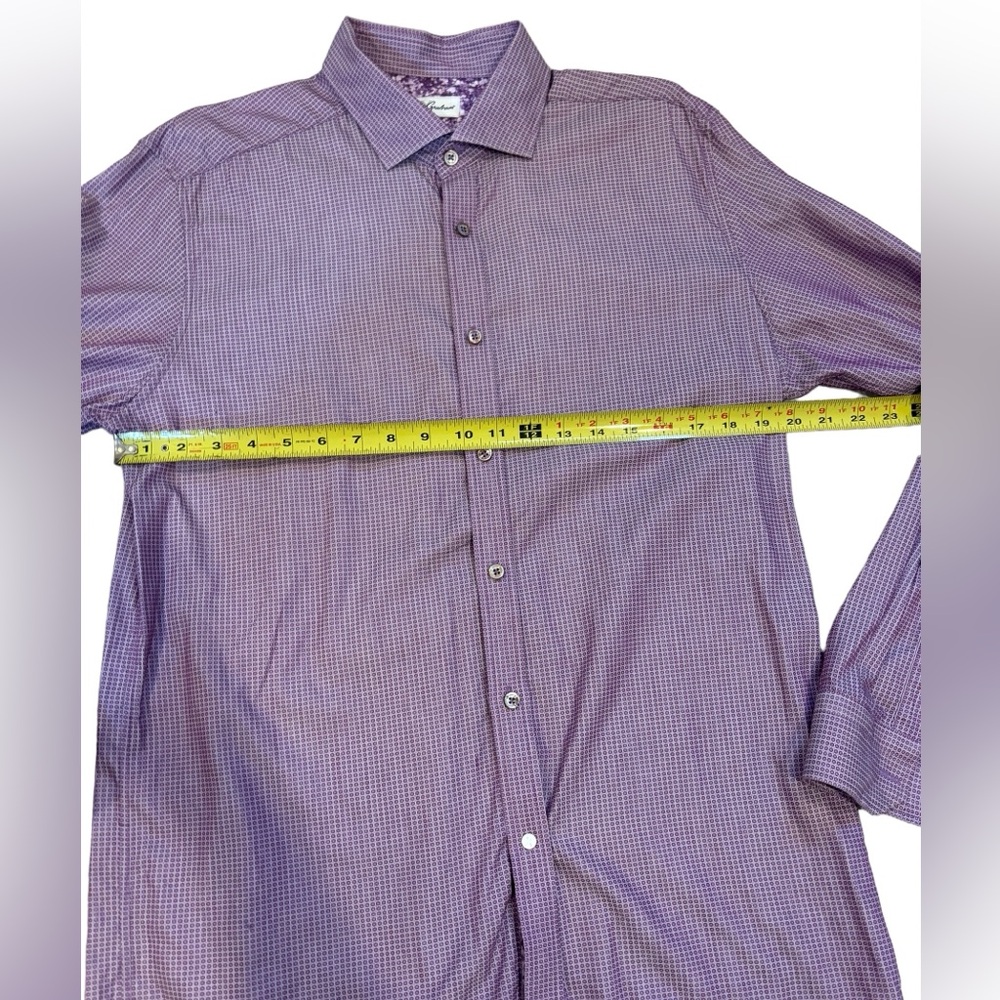 Robert Graham Men’s Maroon Geometric Button Down Shirt Size 42 (16.5 Neck) - Picture 10 of 10